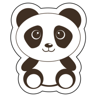 Cute Begging Panda Sticker (Brown)